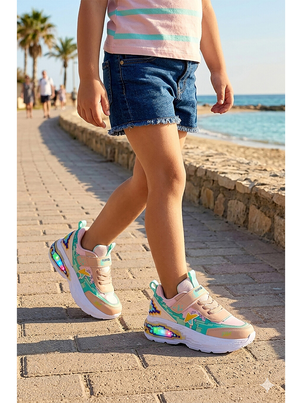 Pembe Craft Işıklı Günlük Cırtlı Kız Çocuk Spor Ayakkabı-2