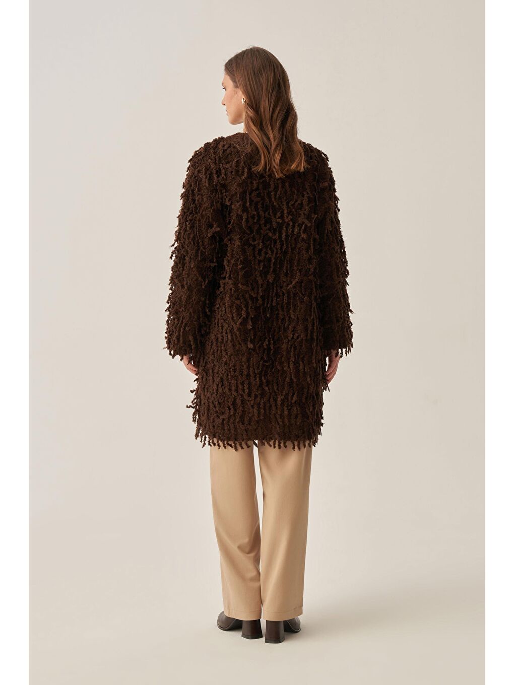 Kahverengi Acı Kahve-Kırpık Triko Hırka-3