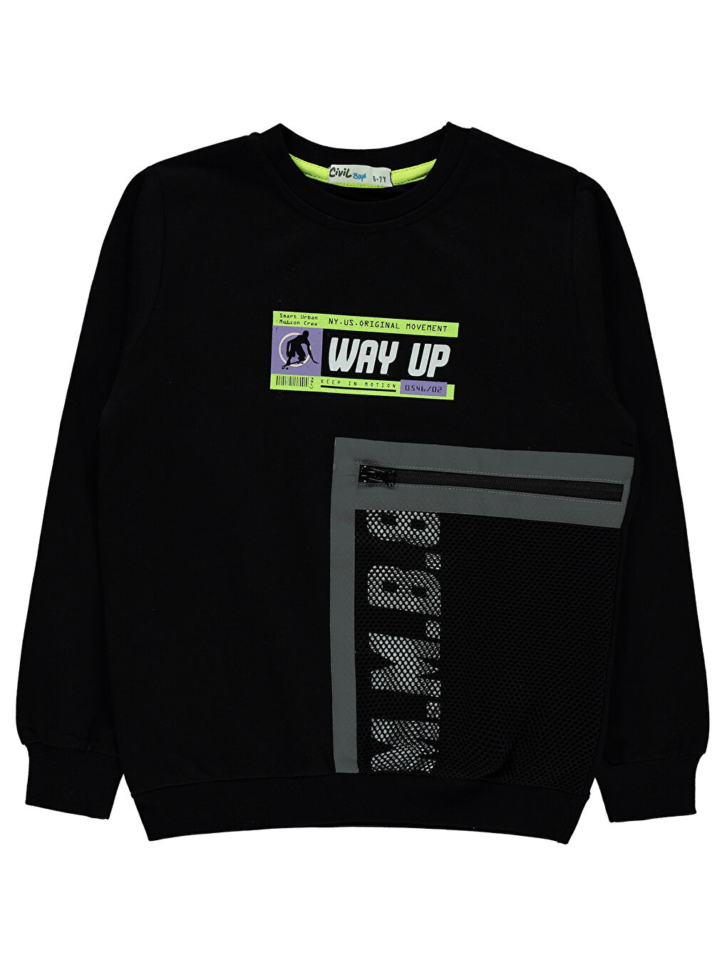 Boys Erkek Çocuk Sweatshirt 10-13 Yaş Siyah