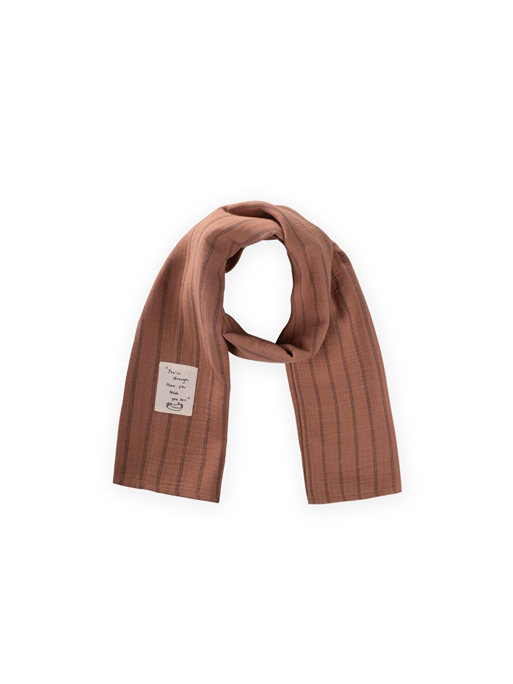 Kahverengi Çocuk Fular 25X140 Cm Kahve Çift Çizgili