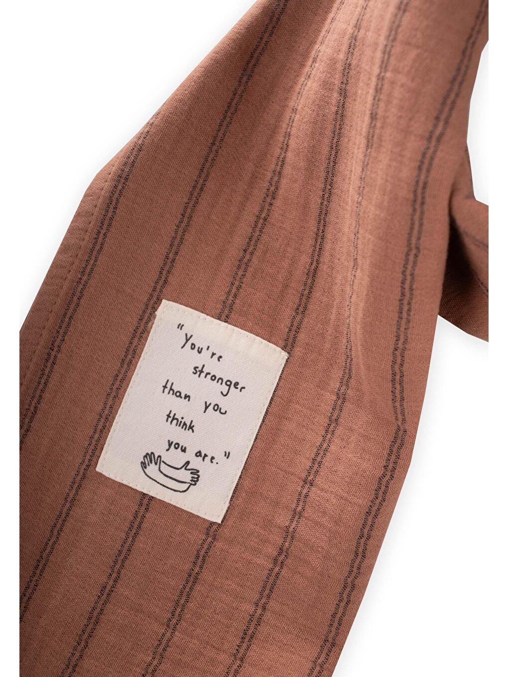 Kahverengi Çocuk Fular 25X140 Cm Kahve Çift Çizgili-1