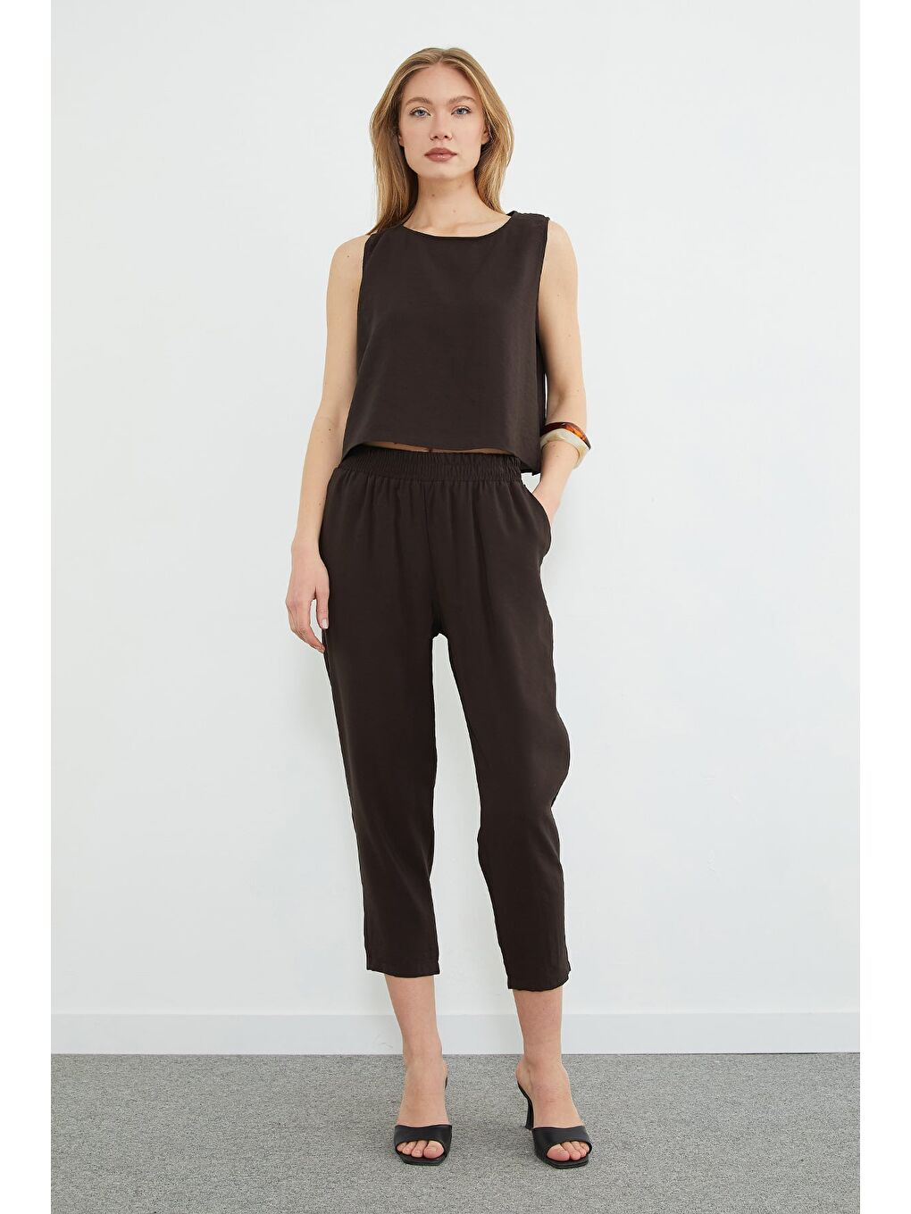 Kahverengi Basic Beli Lastikli Salaş 2 Li Takım-1