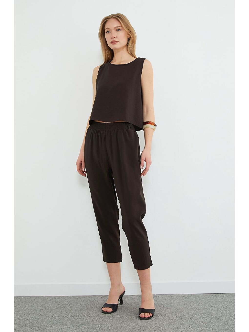 Kahverengi Basic Beli Lastikli Salaş 2 Li Takım-2