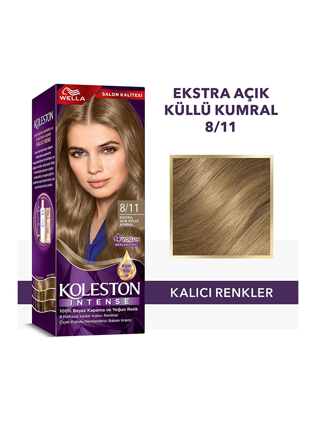 Wella Renksiz Koleston Intense Saç Boyası 8/11 Ekstra Açık Küllü Kumral