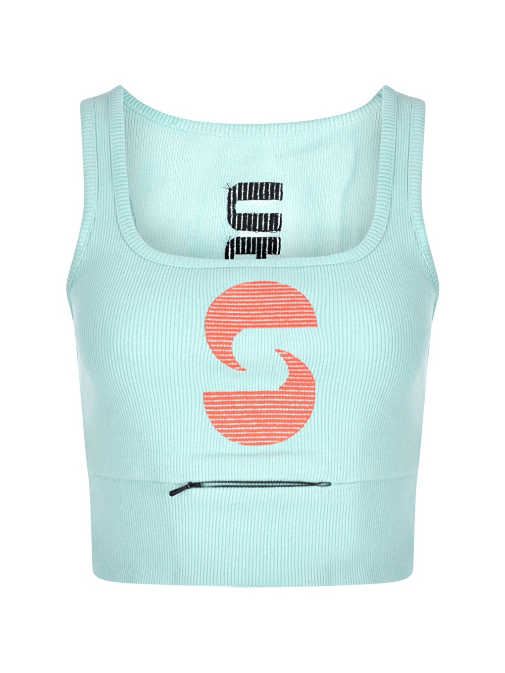NSQ Açık Yaka Aktif Crop Top   Mint Yeşili-3