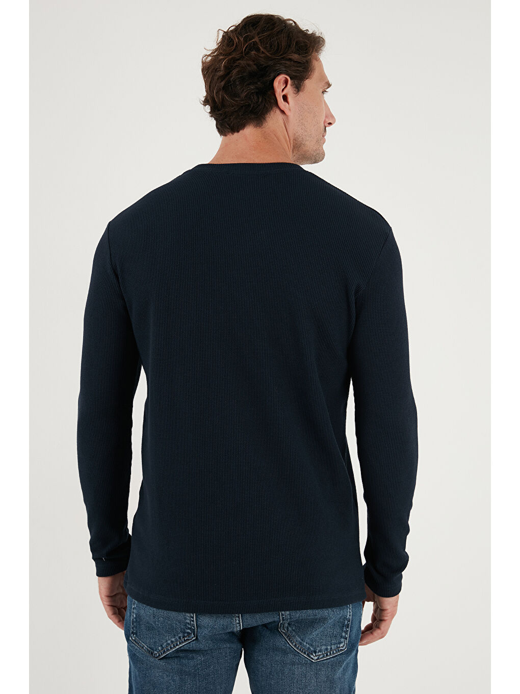 Ekru Pamuklu Bisklet Yaka Slim Fit Basic 3'lü Paket Sweat 5905073S3-4