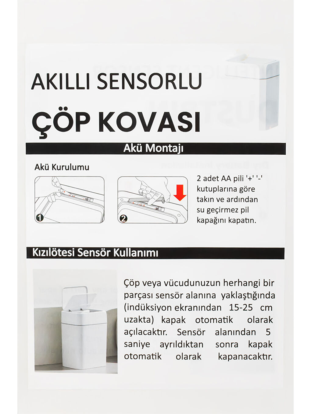 Beyaz Me02 Hareket Sensörlü Sessiz Çöp Kutusu 18 lt-6