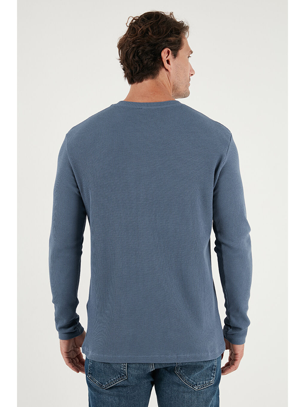 Gri Pamuklu Bisklet Yaka Normal Kalıp Basic 3'lü Paket Sweat 5905073S3-4