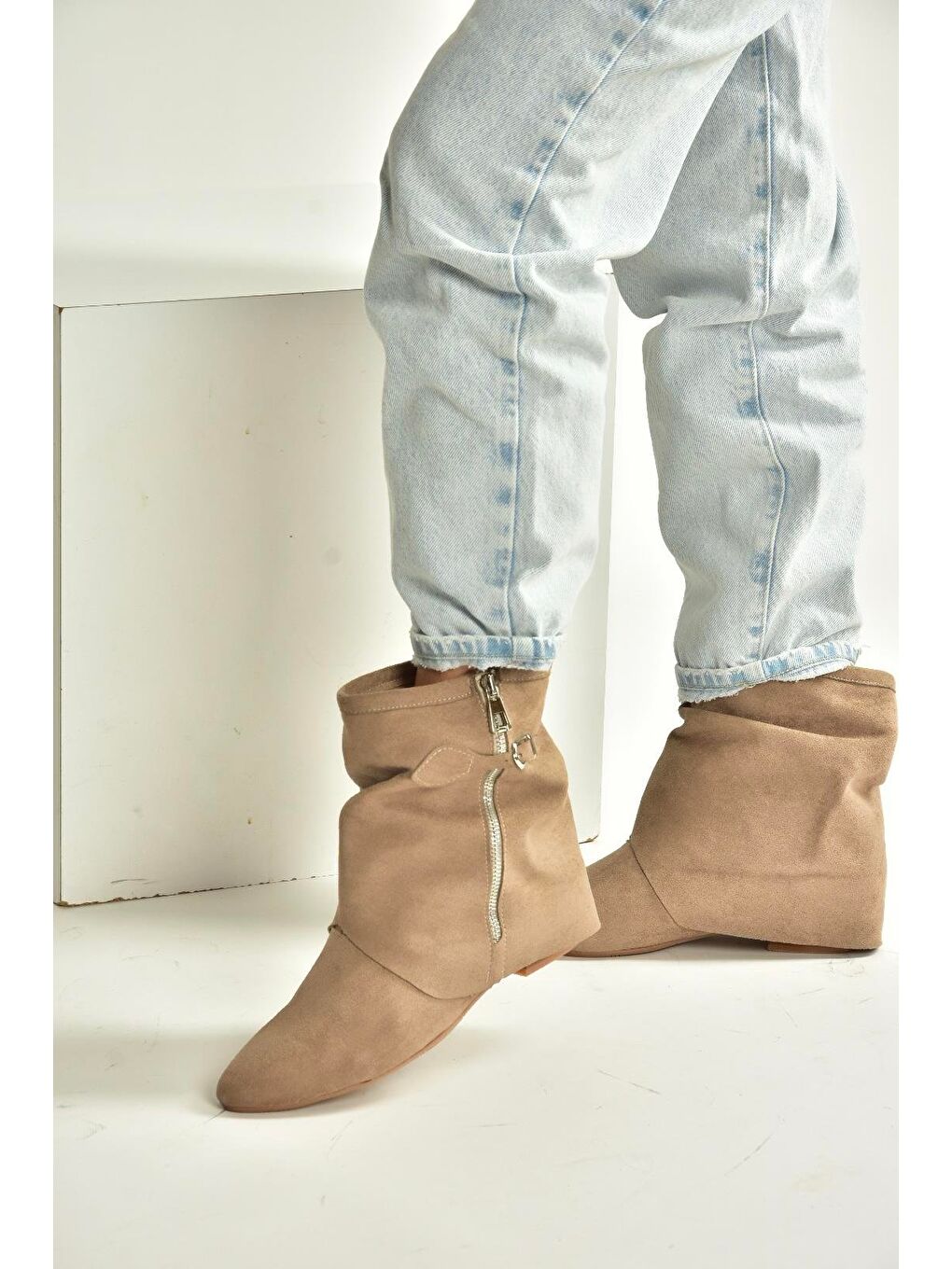 Bej Vizon Kadın Bot V380518102-2