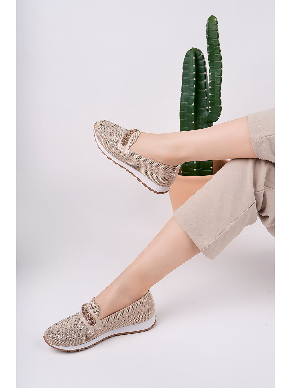 Bej Taş Detaylı Günlük Spor Babet-2