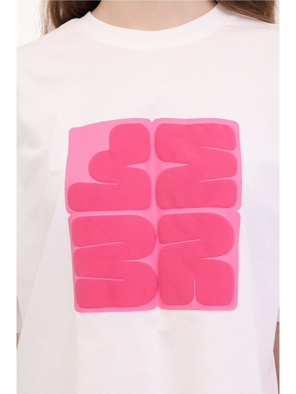 Bej WL WHITE 11SS9091 5FX Ekru Kadın Kısa Kol T-Shirt-3