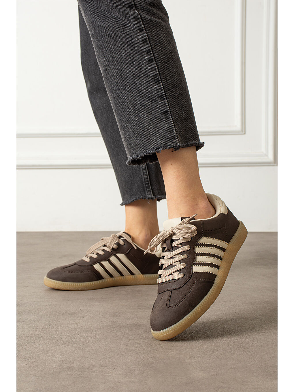 Kahverengi Kadın Günlük Sneaker Ayakkabı-1