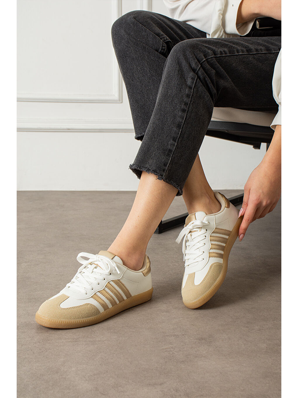 Bej Kahverengi Kadın Günlük Sneaker Ayakkabı