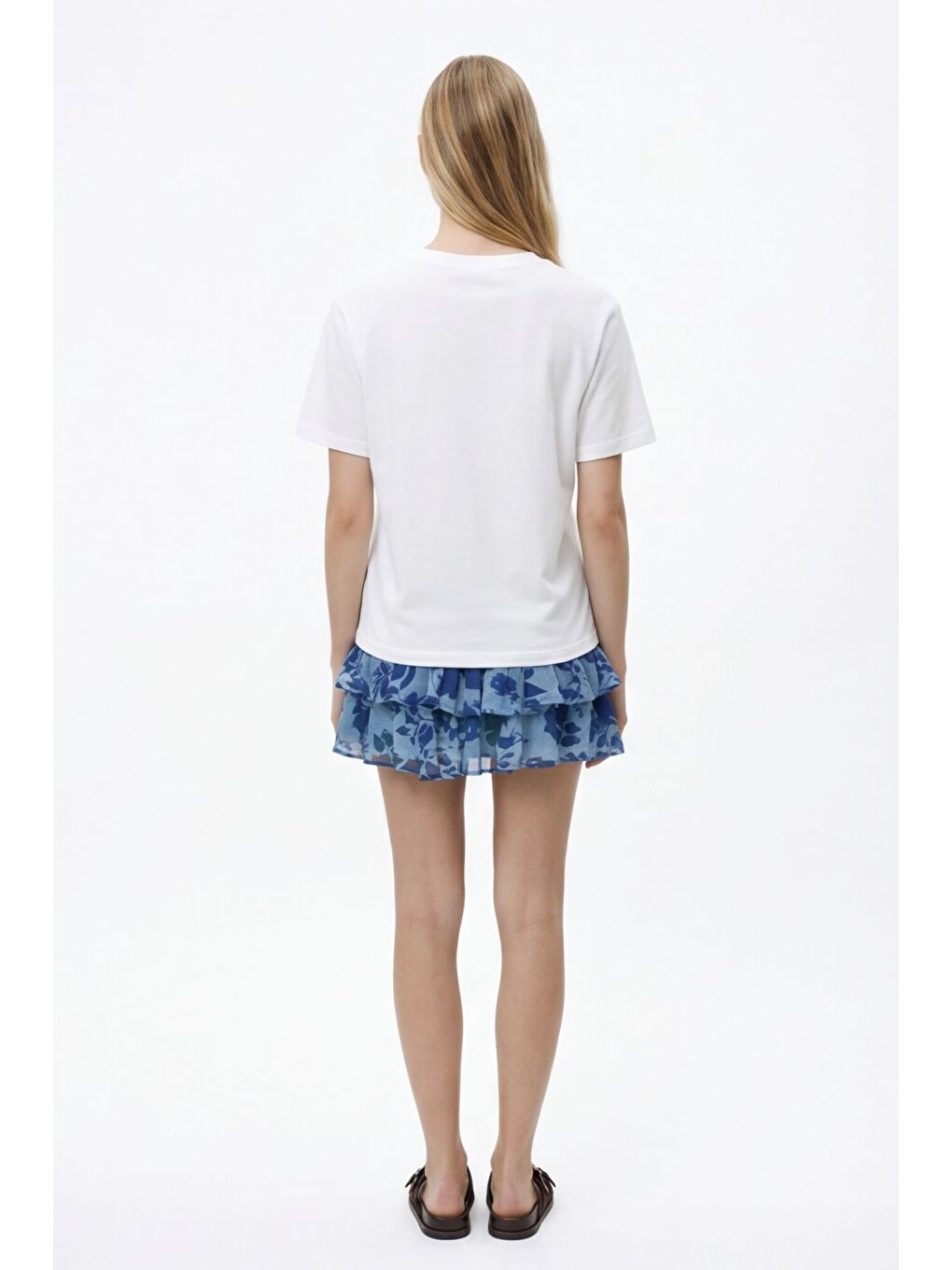 Plaj Baskılı Oversize Tişört Ekru-4