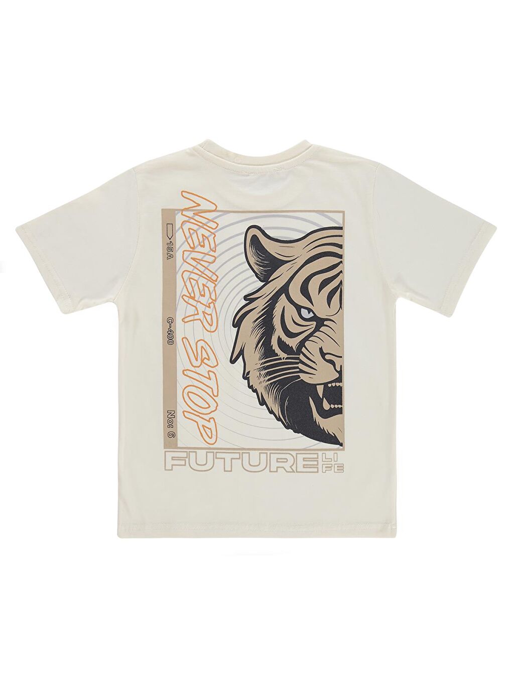 Boys FUTURE ASLAN Baskılı 10-13 Yaş Tişört - Ekru-1