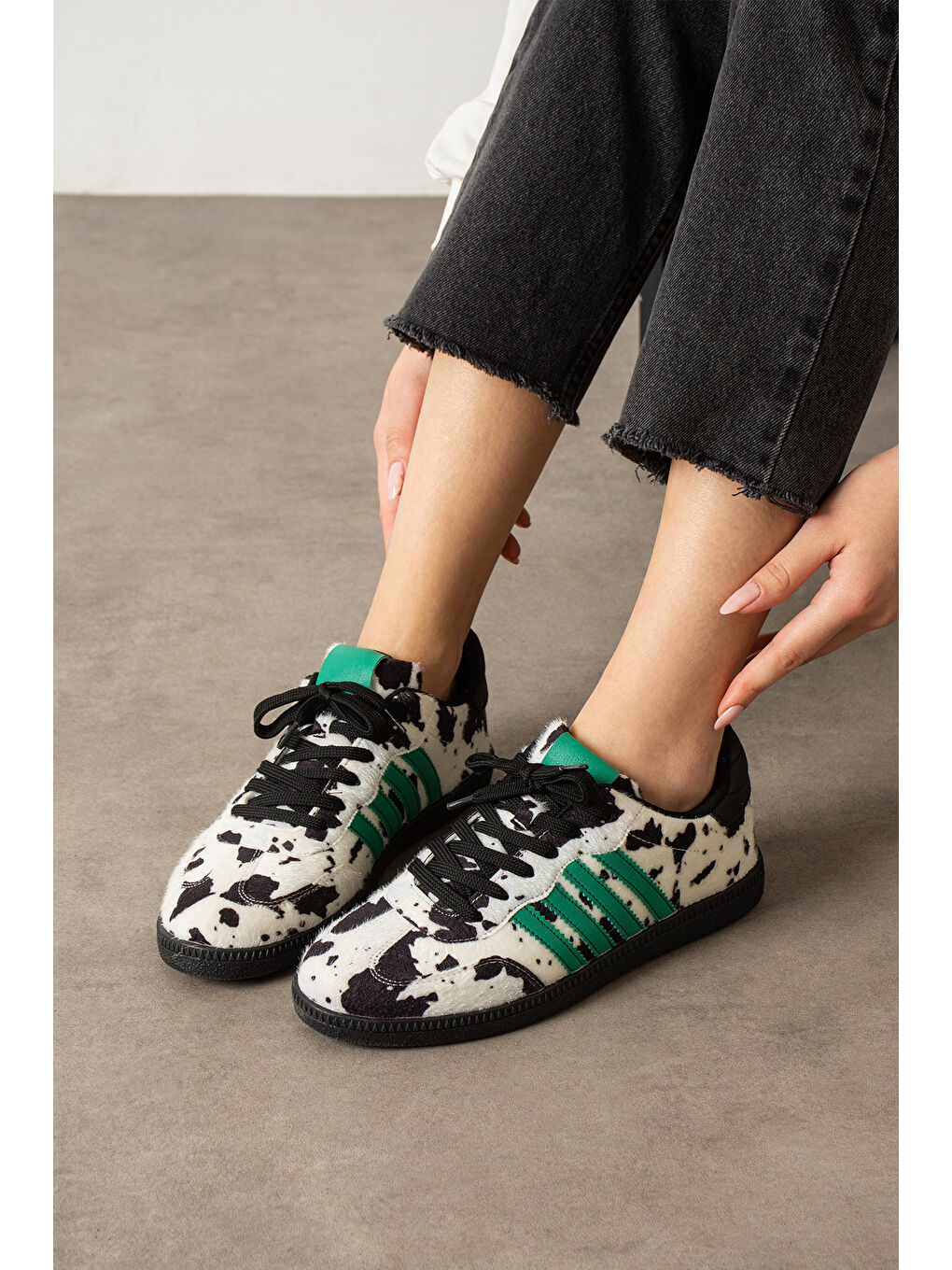 Siyah Kahverengi Kadın Günlük Sneaker Ayakkabı-1