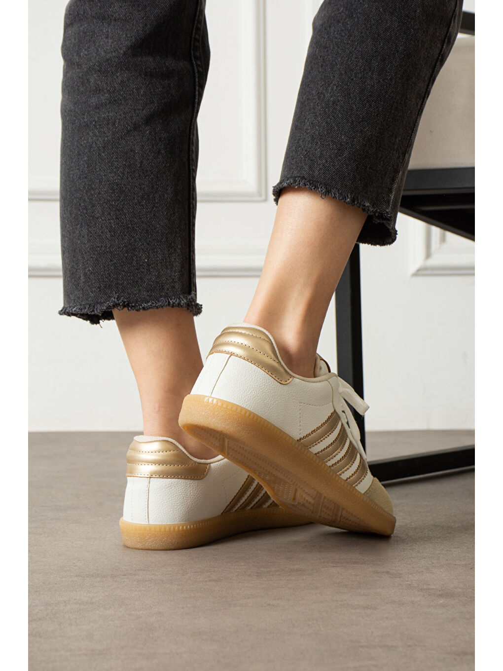 Bej Kahverengi Kadın Günlük Sneaker Ayakkabı-2