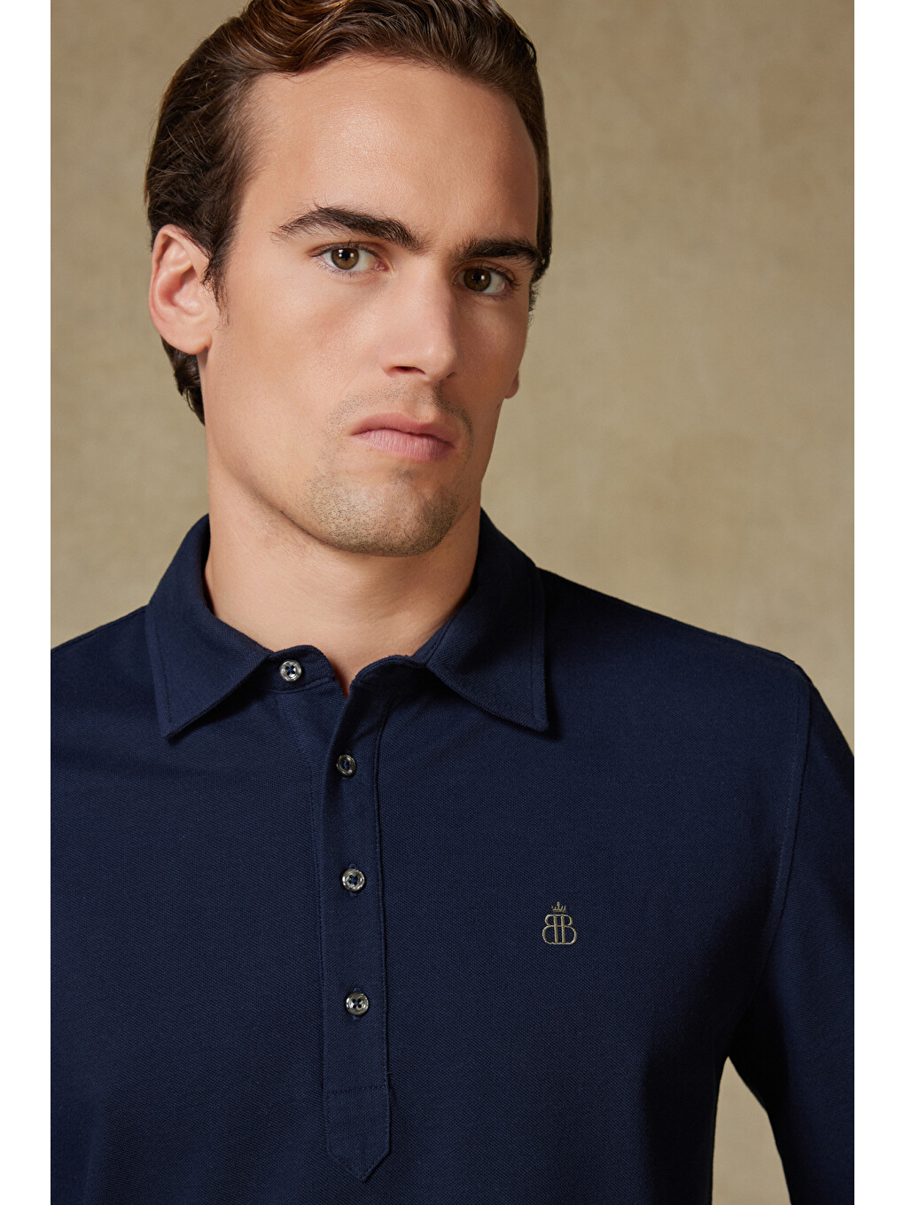 Castle Pike Pamuklu Comfort Fit Lacivert Polo Yaka Erkek Düz Polo Shirt-1