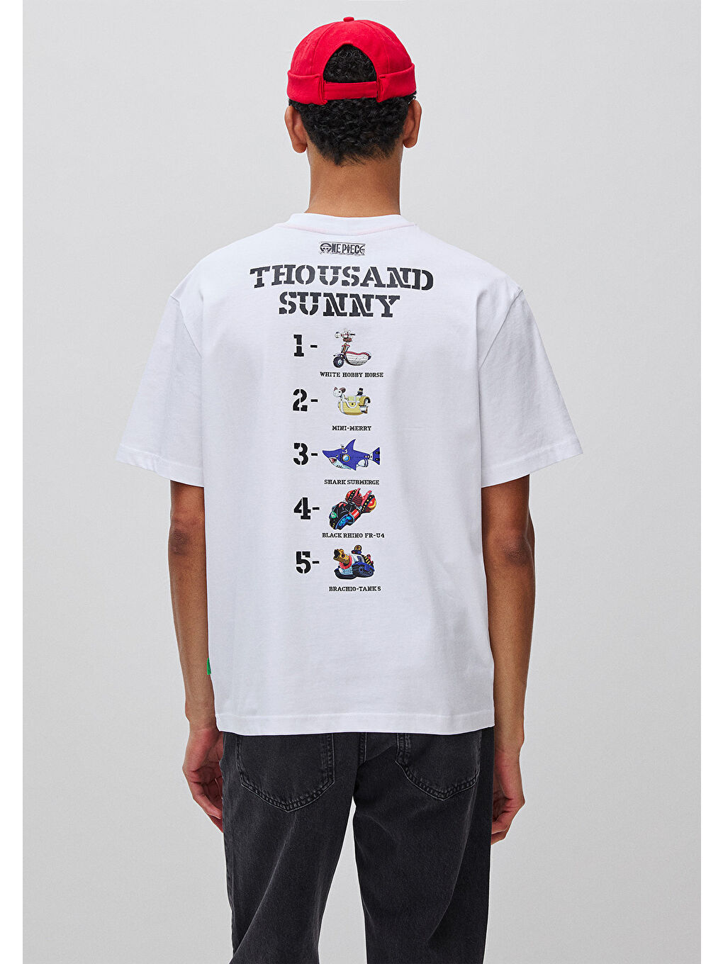 Erkek Beyaz Mix  %100 Pamuk Grafik Baskılı Logo Etiketli Bisiklet Yaka T-Shirt-1