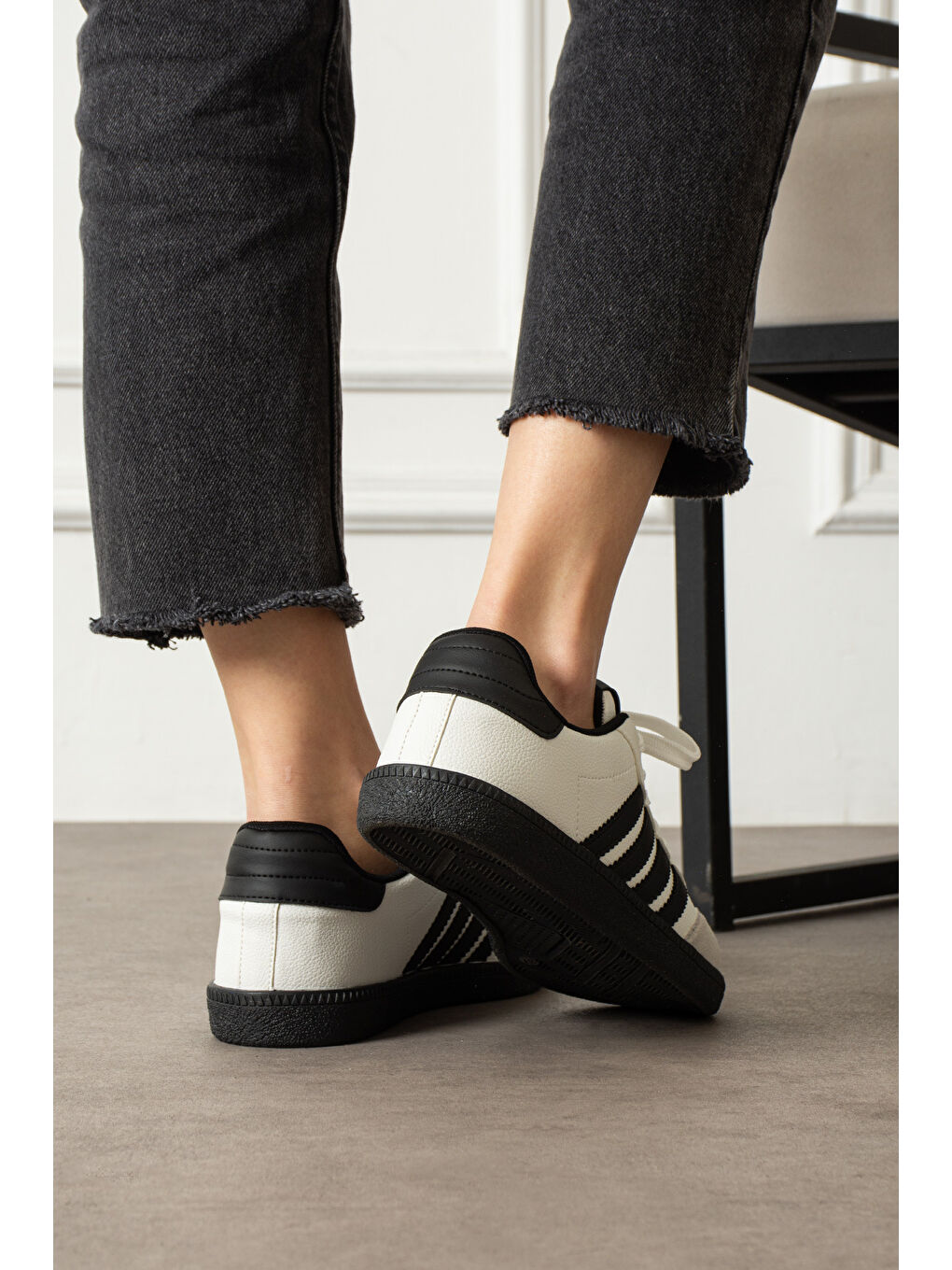 Beyaz Kahverengi Kadın Günlük Sneaker Ayakkabı-2