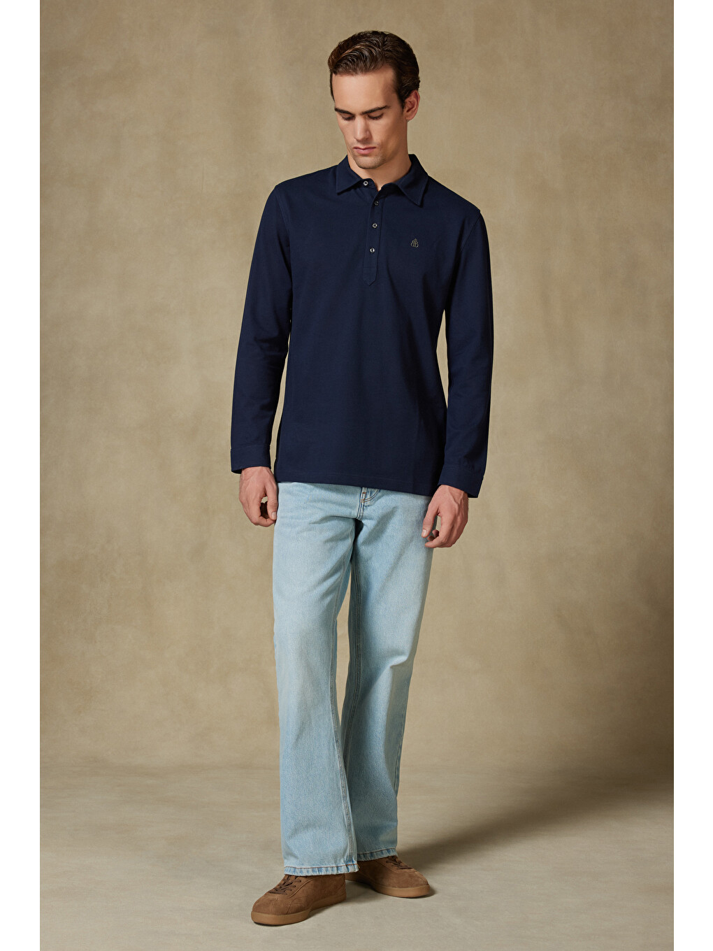 Castle Pike Pamuklu Comfort Fit Lacivert Polo Yaka Erkek Düz Polo Shirt-2