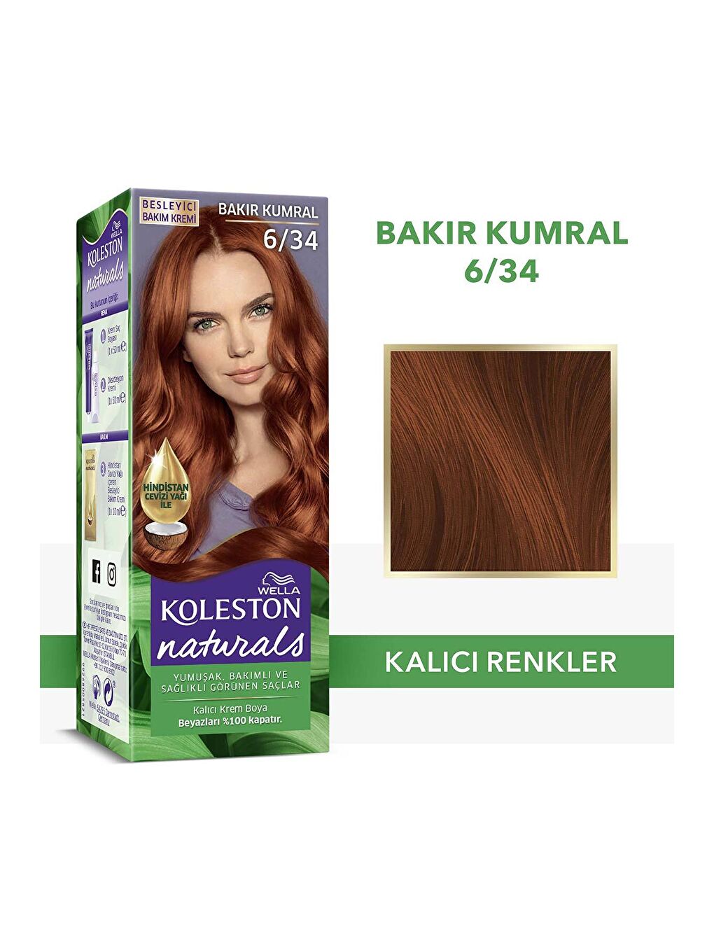 Wella Koleston Naturals Saç Boyası 6/34 Bakır Kumral