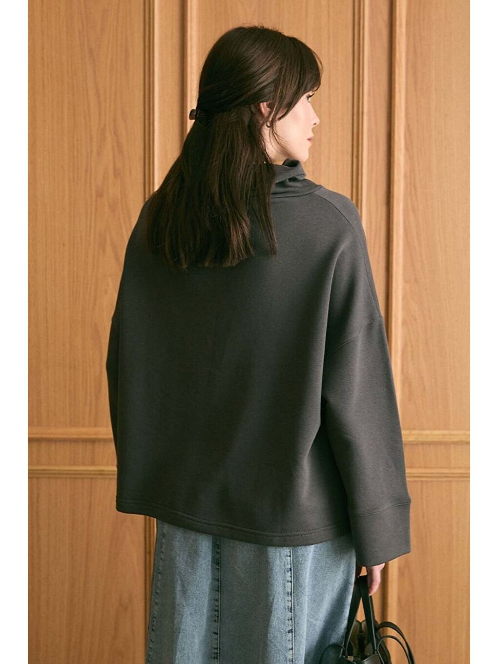 Antrasit Dik Yaka Kışlık Body-2