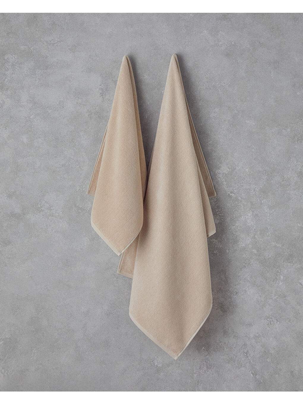 Fluffy Pamuk Plus Pamuklu Banyo Havlusu 70x140 cm Bej-2