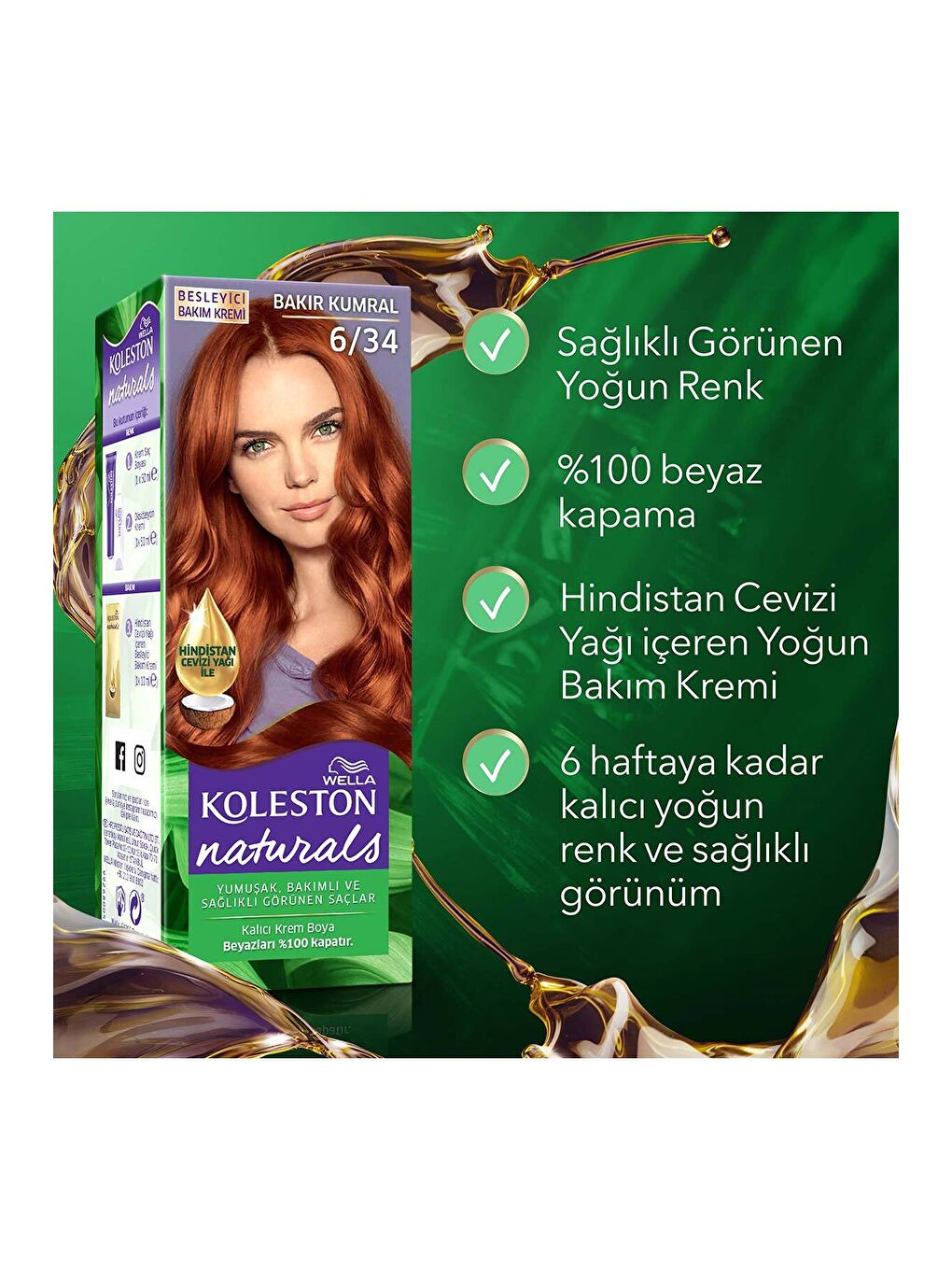 Wella Koleston Naturals Saç Boyası 6/34 Bakır Kumral - 5