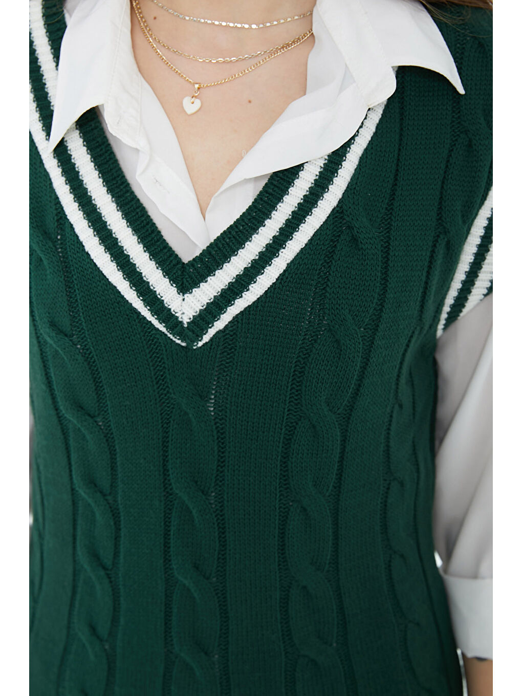 Yeşil Triko Süveter Elbise Zumrut - 26690-3