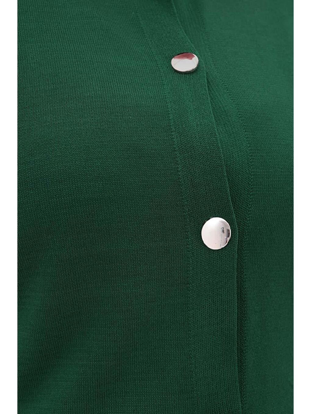 Zümrüt Yeşili-Düğmeli Triko Hırka-4