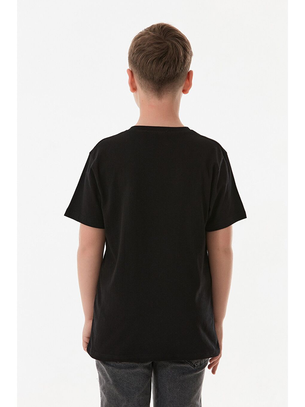 Siyah Endless Yazı Baskılı Erkek Çocuk Tişört-1