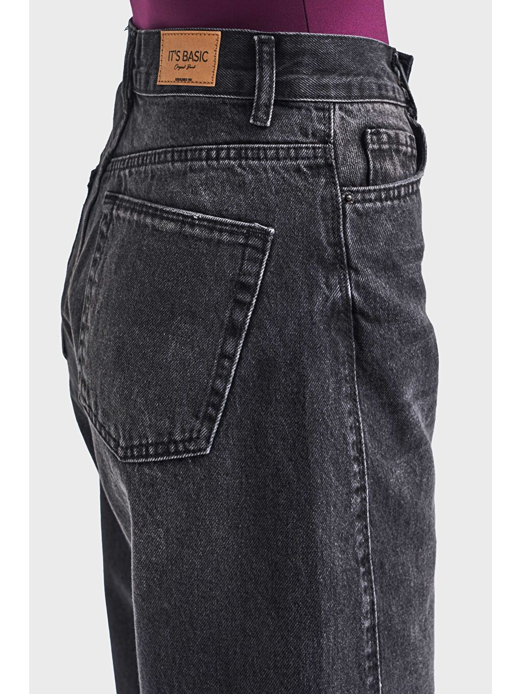 Gri Kadın Koyu Füme Renk Venüs 2w5-1 Carrot Fit Rahat Kesim %100 Pamuk Denim Jean-2