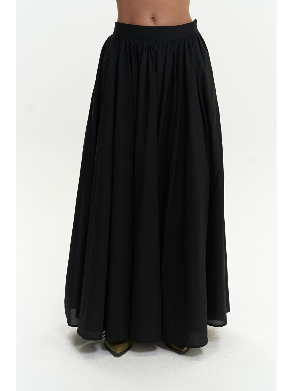 Faylinn Pileli Uzun Siyah Etek-3