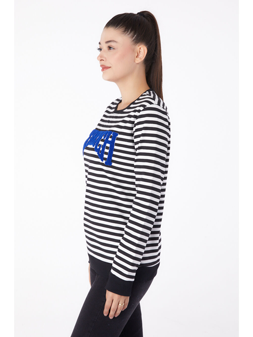 Nakışlı Sweatshirt Siyah - 26292-3