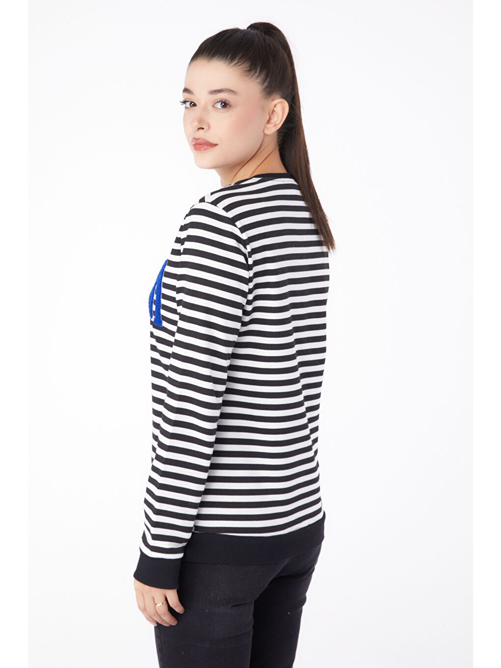 Nakışlı Sweatshirt Siyah - 26292-4