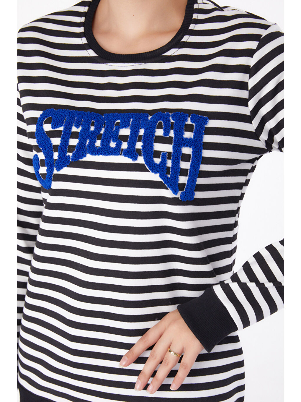 Nakışlı Sweatshirt Siyah - 26292-5