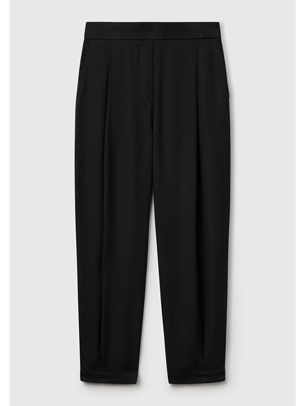 Kadın Siyah %100 Liyosel Beli Lastikli Balon Fit Pantolon-1