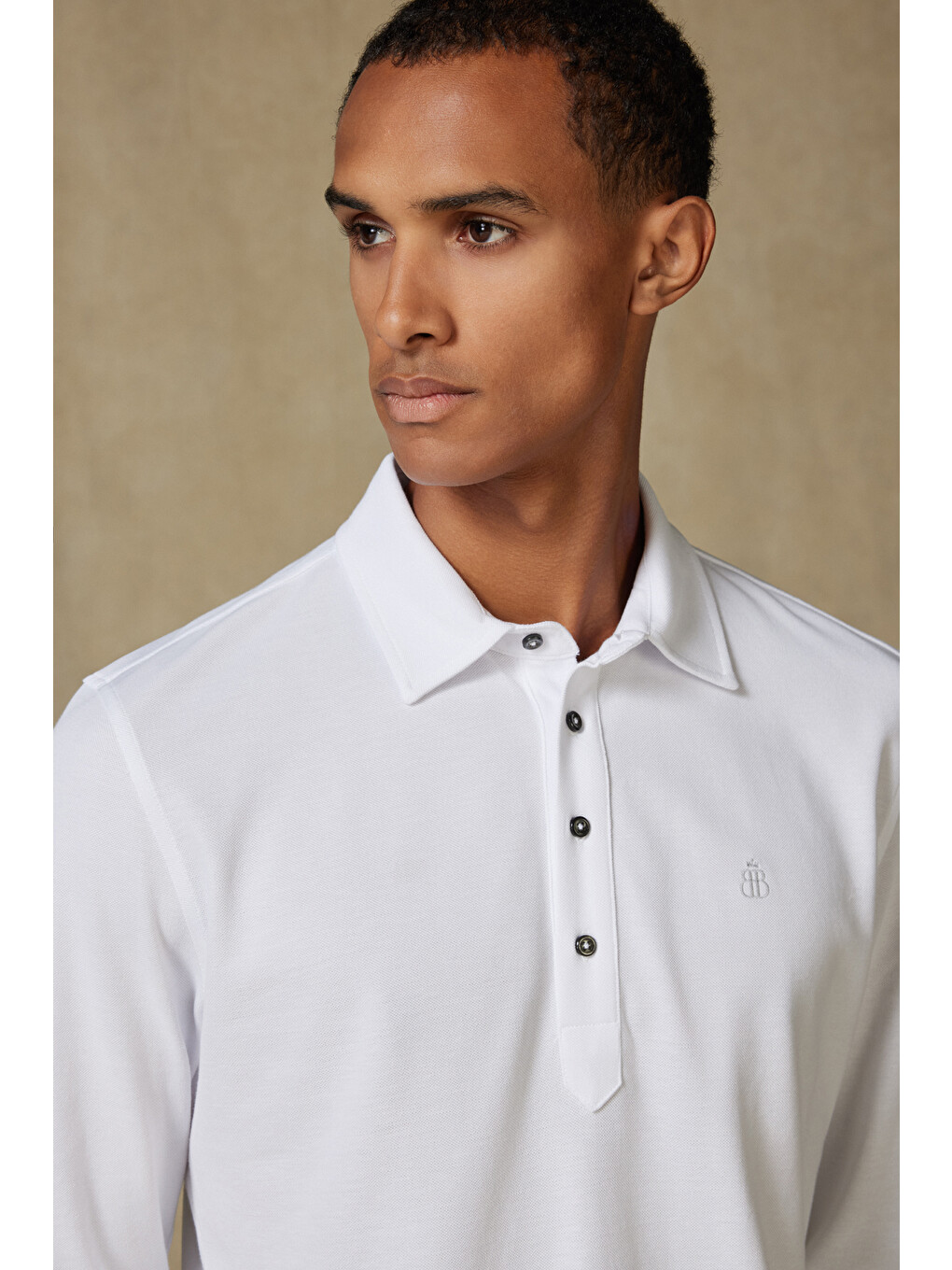 Castle Pike Pamuklu Comfort Fit Beyaz Polo Yaka Erkek Düz Polo Shirt-1
