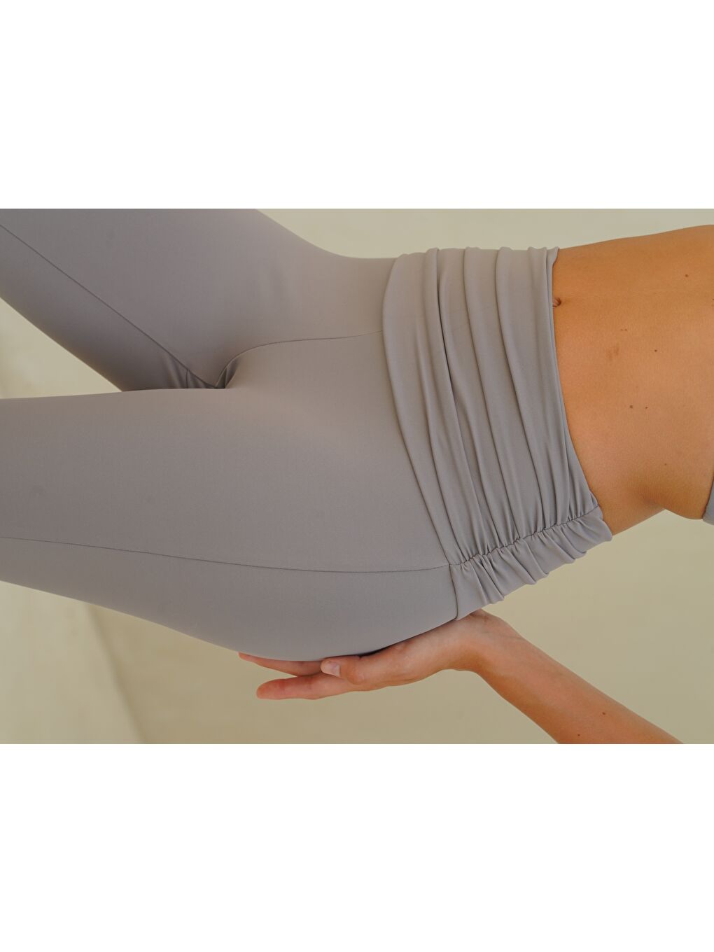 Glide Topuk Detay Uzun Gri Tayt-4