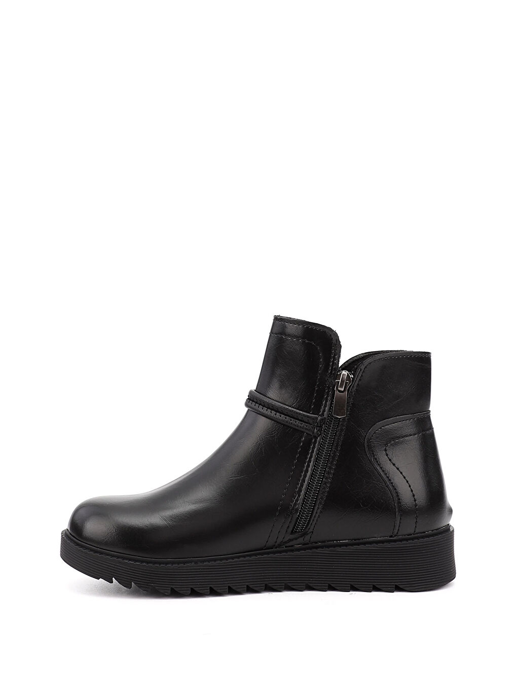 Mor Kadın ZÜMRÜT-SİYAH Fermuarlı Kalın Tabanlı Bot-2