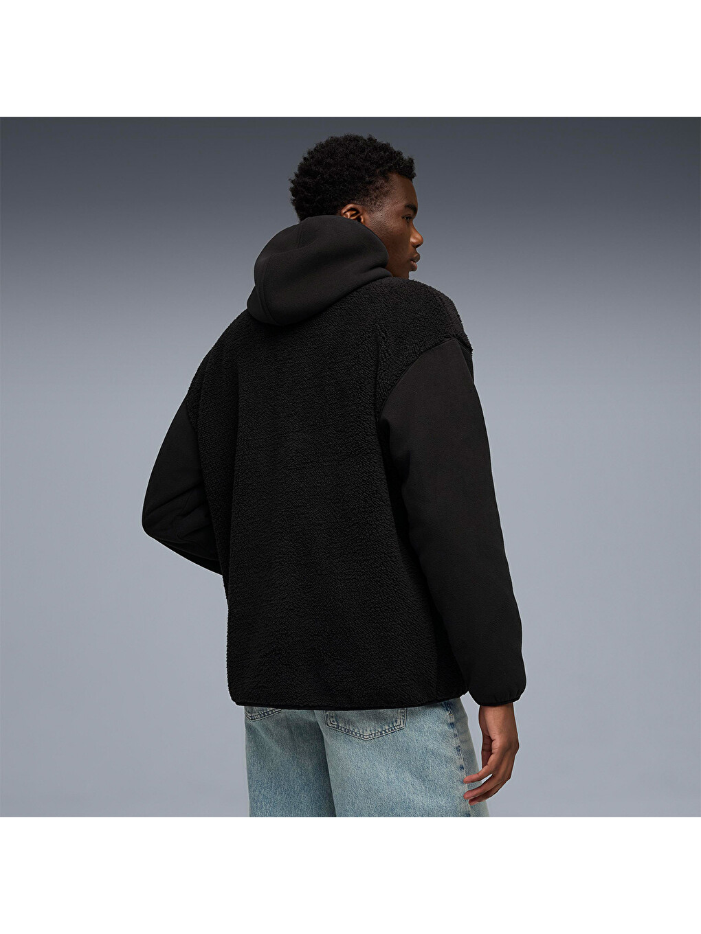 Essentials Elevated Erkek Siyah Kapüşonlu Fermuarlı Sweatshirt-1