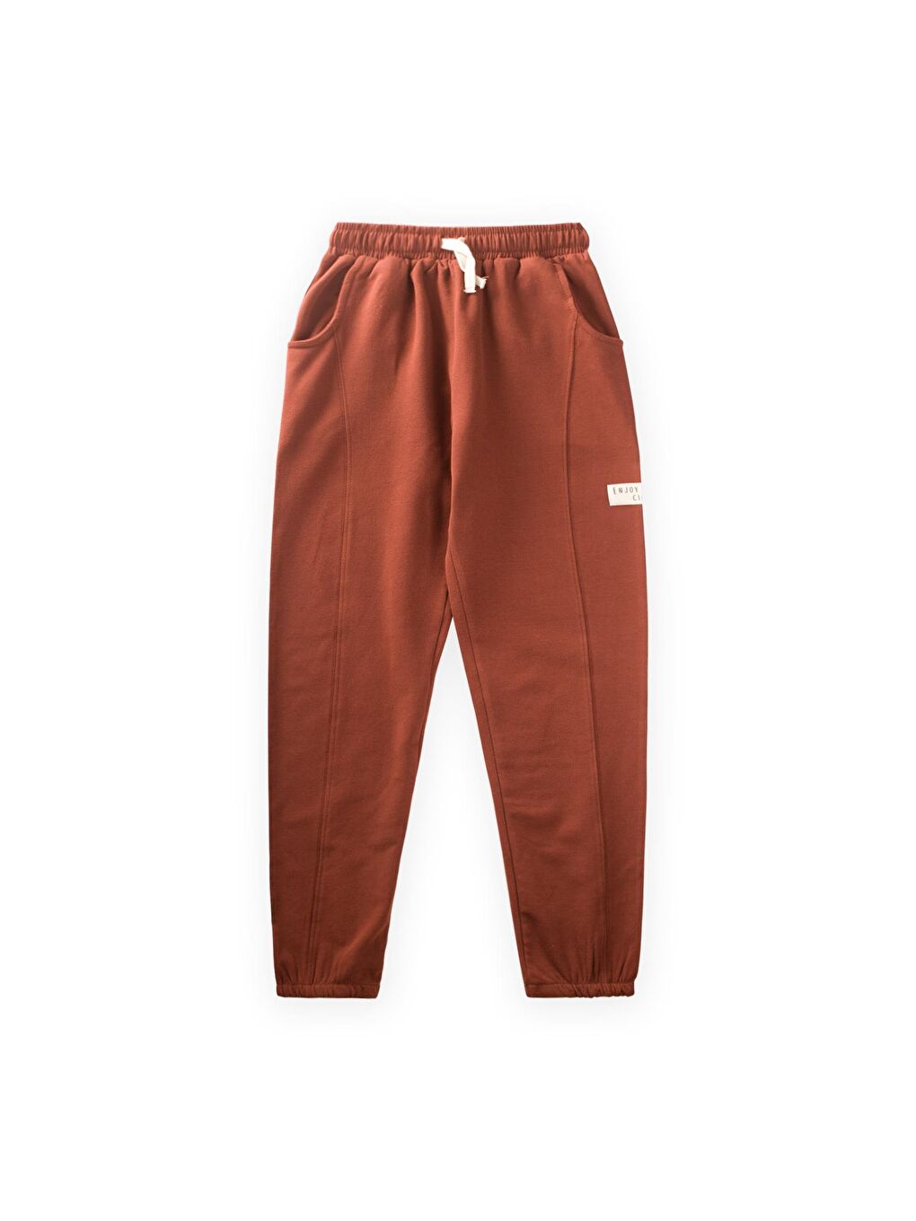 Kahverengi Paçalı Eşofman 2-8 Yaş Kiremit