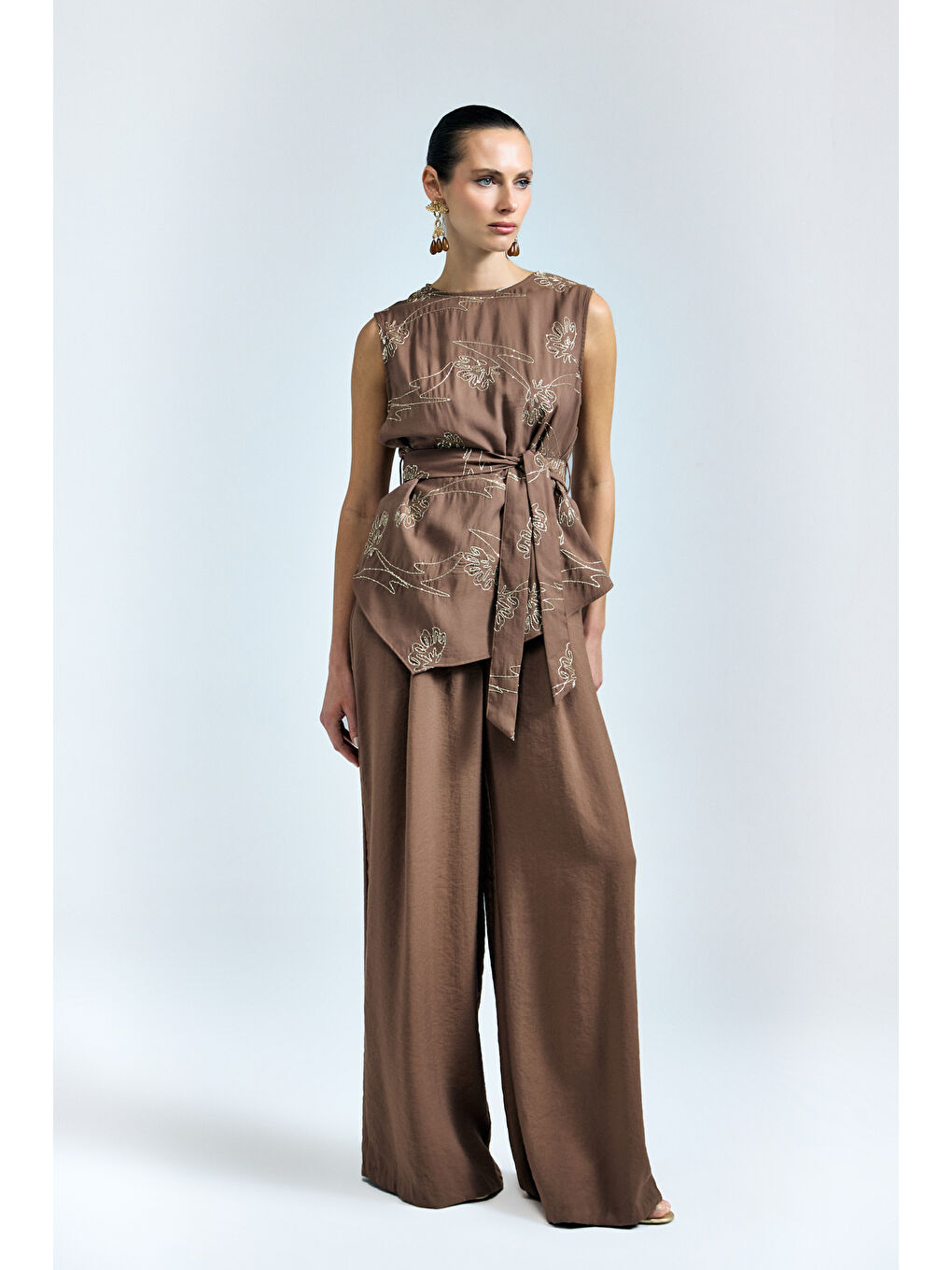 Kahverengi Dina Pantolon - Kahve-2