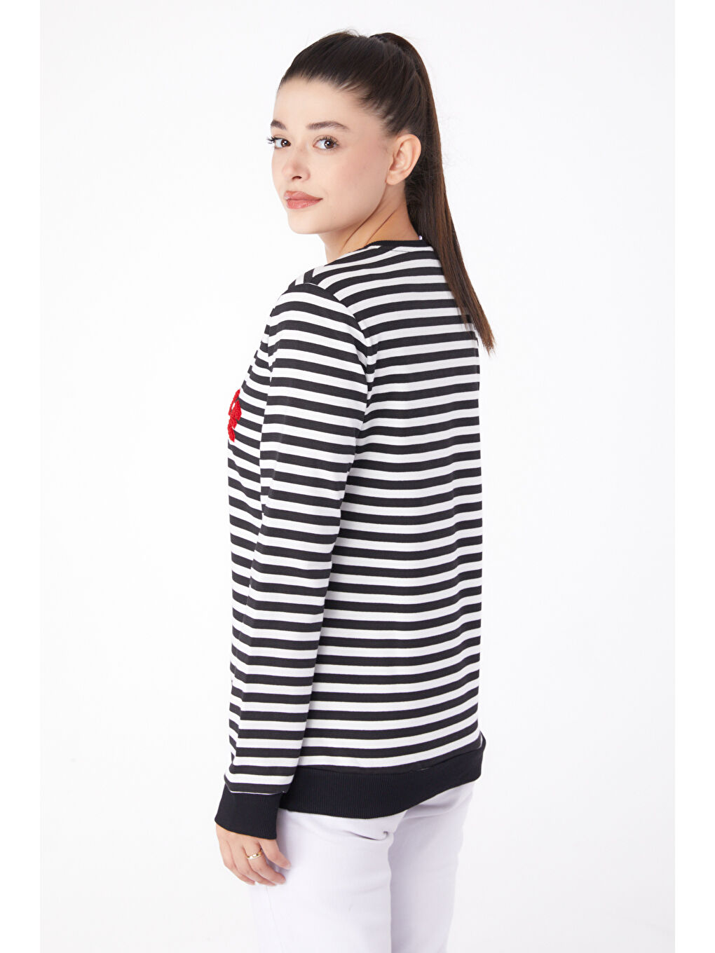 Nakışlı Sweatshirt Siyah - 26290-4