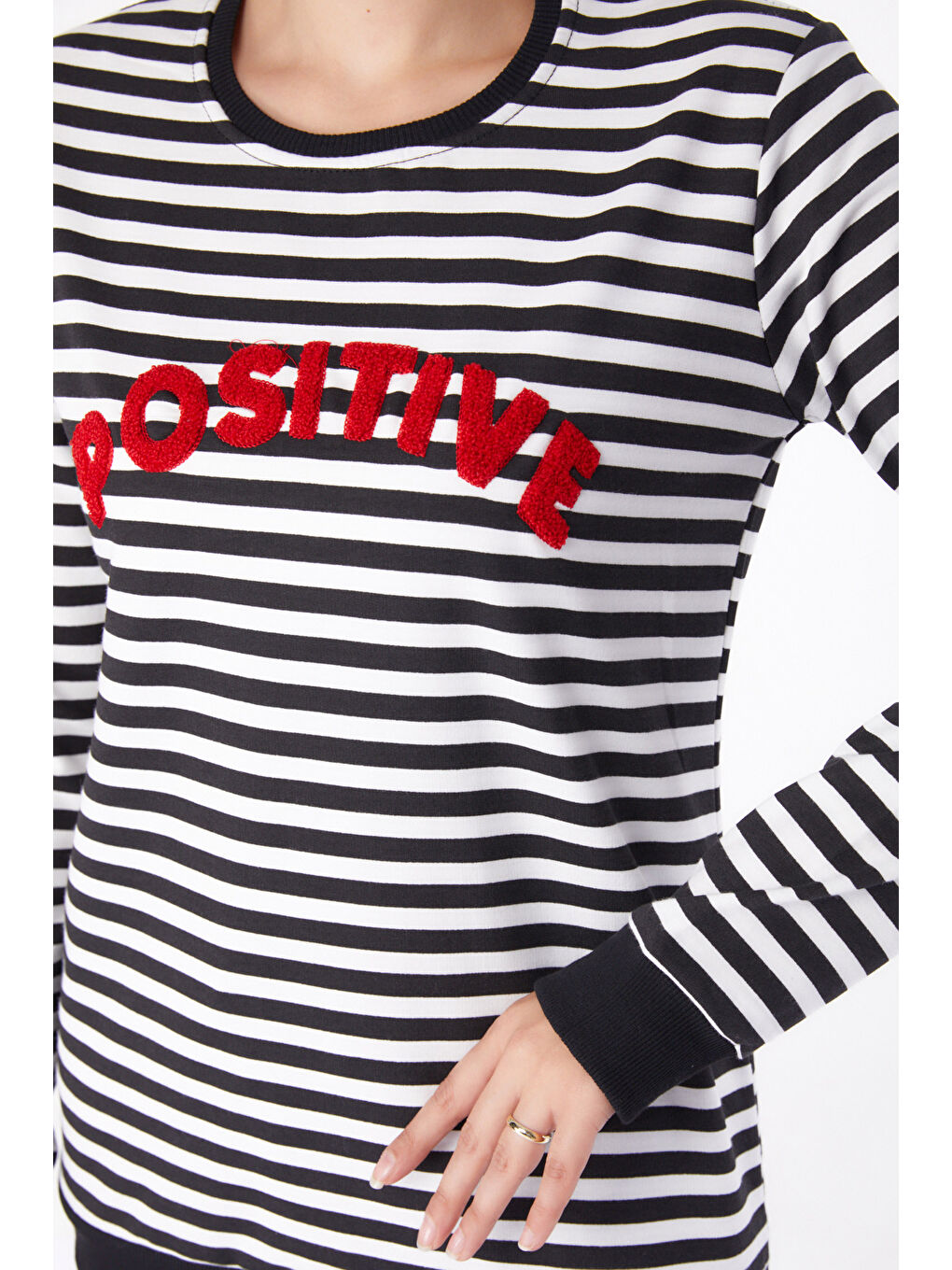 Nakışlı Sweatshirt Siyah - 26290-5