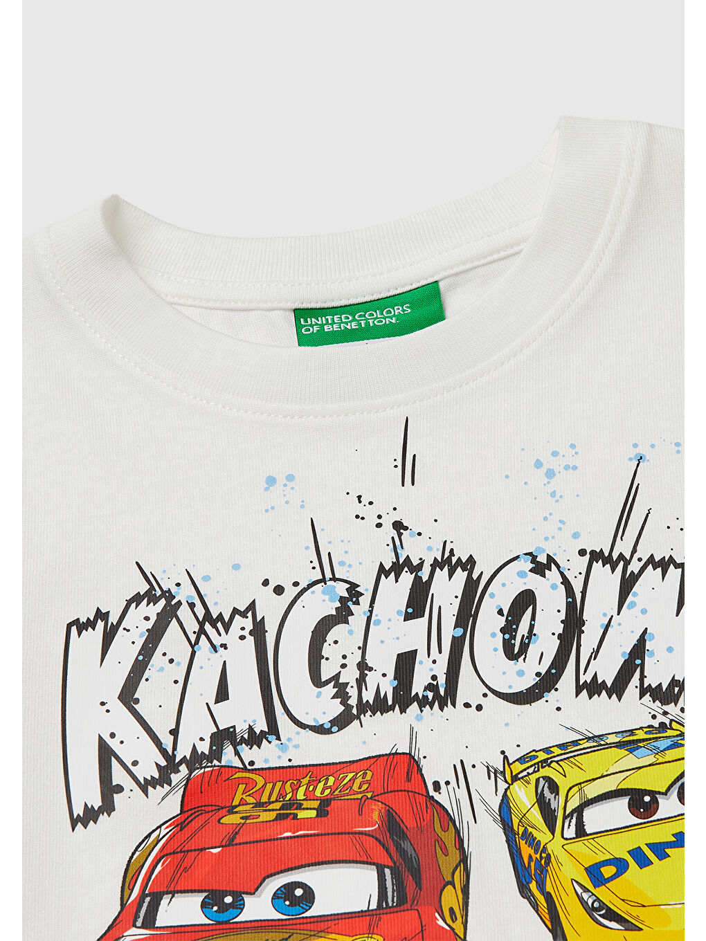 Erkek Çocuk Beyaz Çok Renkli Baskılı Etek Ucu Logolu Bisiklat Yaka T-Shirt-2