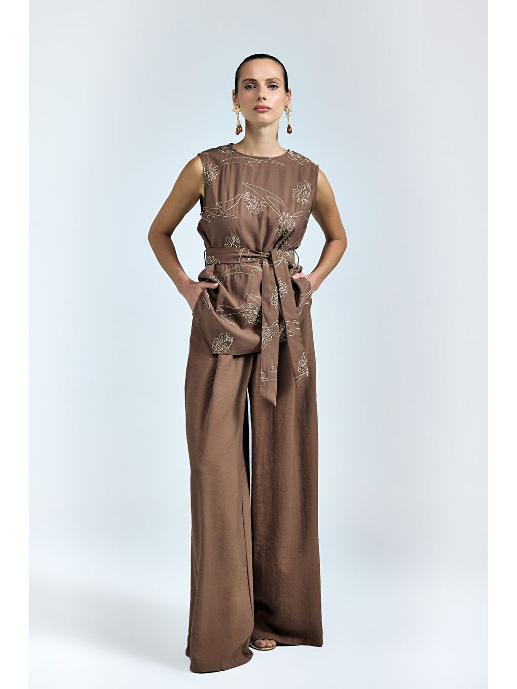 Kahverengi Dina Pantolon - Kahve-3