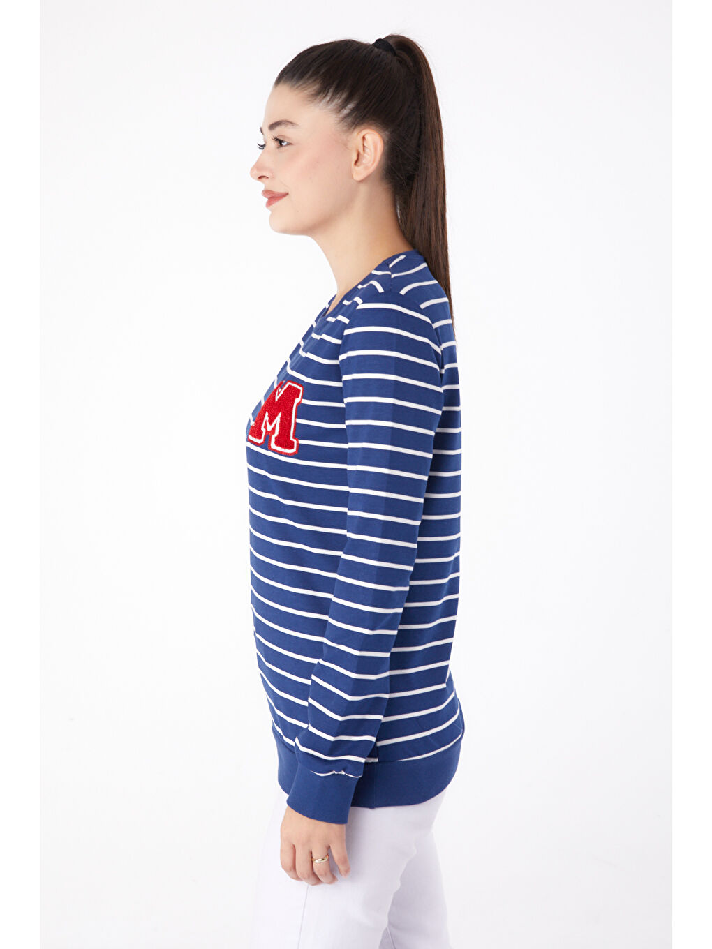 Nakışlı Sweatshirt Lacivert - 26291-2