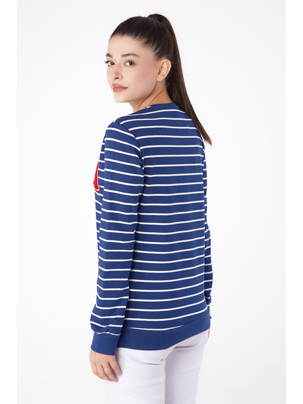 Nakışlı Sweatshirt Lacivert - 26291-3